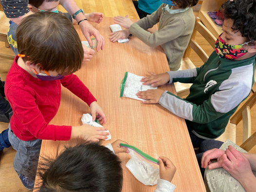 pre k students participating in an activity at Ann Arbor Children's House